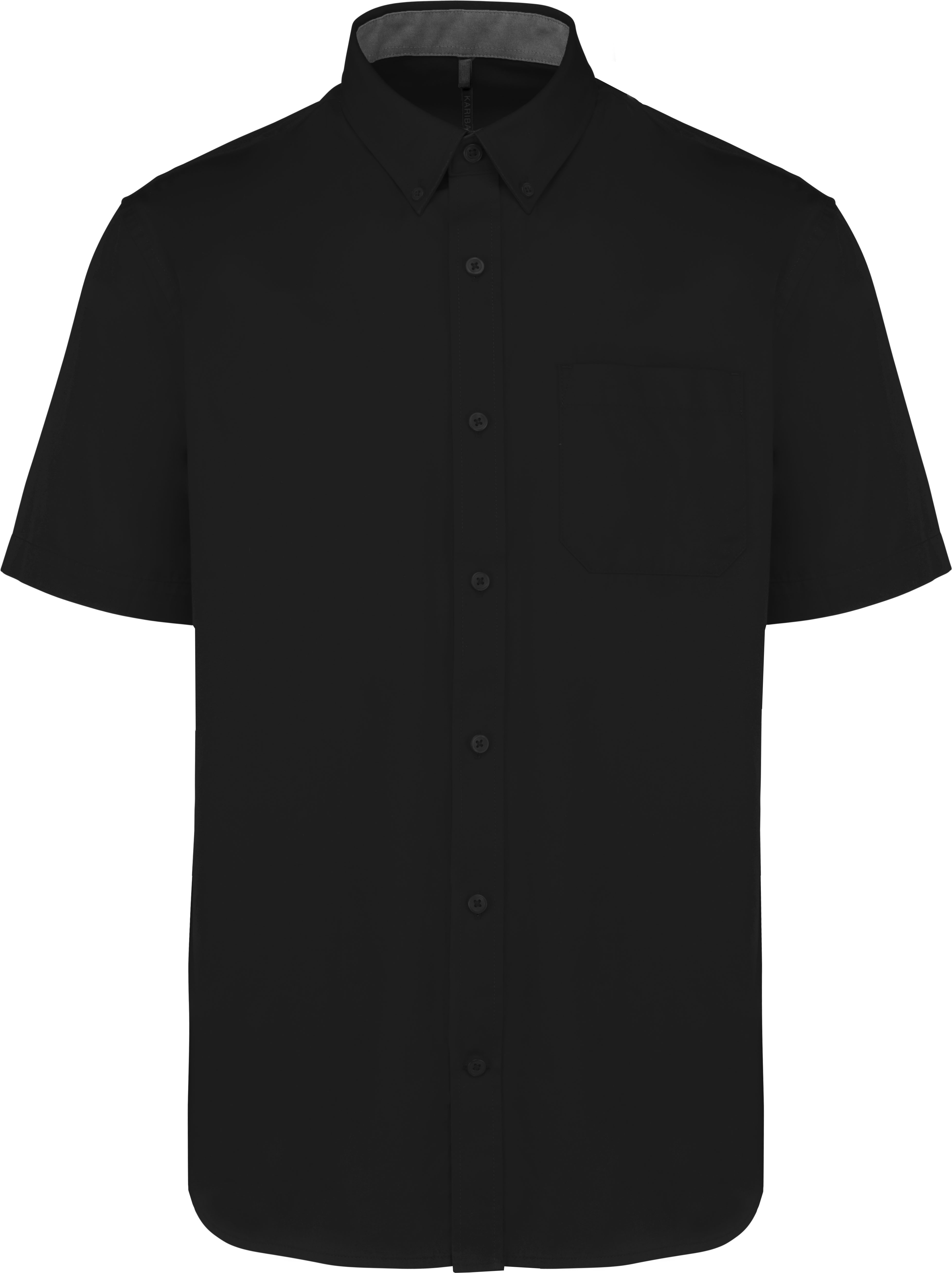 Chemise homme manches courtes coton Ariana III K587 - Black