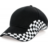 Casquette Grand Prix B159 - Black / White personnalisable - Vue de face