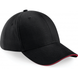 Casquette Athleisure - 6 panneaux B20 - Black / Classic Red personnalisable - Vue de face
