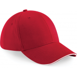 Casquette Athleisure - 6 panneaux B20 - Classic Red / White personnalisable - Vue de face
