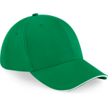 Casquette Athleisure - 6 panneaux B20 - Kelly Green / White personnalisable - Vue de face