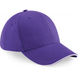 Casquette Athleisure - 6 panneaux B20 - Purple / White personnalisable - Vue de face