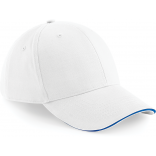 Casquette Athleisure - 6 panneaux B20 - White / Bright Royal personnalisable - Vue de face