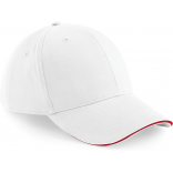 Casquette Athleisure - 6 panneaux B20 - White / Classic Red personnalisable - Vue de face