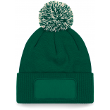 Bonnet à pompon patch Snowstar® B443 - Bottle Green / Off White personnalisable - Vue de face