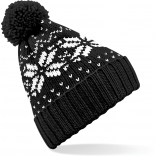 Bonnet Snowstar® jacquard B456 - Black / White personnalisable - Vue de face