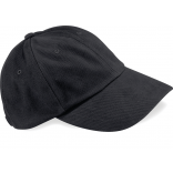 Casquette homme profil bas en coton brossé - 6 panneaux B57 - Black personnalisable - Vue de face