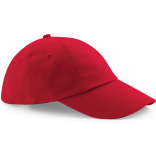 Casquette profil bas en coton drill - 6 panneaux B58 - Classic Red personnalisable - Vue de face