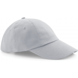 Casquette profil bas en coton drill - 6 panneaux B58 - Light Grey personnalisable - Vue de face