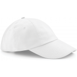 Casquette profil bas en coton drill - 6 panneaux B58 - White personnalisable - Vue de face