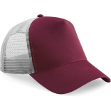 Casquette américaine B640 - Burgundy / Light Grey personnalisable - Vue de face