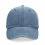 Casquette vintage profil bas B655 - Vintage Light Denim personnalisable - Vue de face