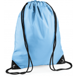 Sac à dos cordelettes PREMIUM BG10 - Sky Blue personnalisable - Vue de face