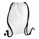 Sac à dos de gym à cordon BG110 - White / Black personnalisable - Vue de face