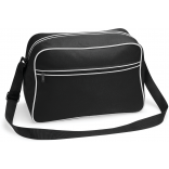Sac bandoulière Rétro BG14 - Black / White personnalisable - Vue de face