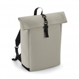 Sac à dos avec rabat roll-top en polyuréthane mat BG335 - Clay personnalisable - Vue de face