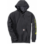 Sweat-shirt capuche logo CARK288 - Carbon Heather personnalisable - Vue de face