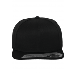 Casquette Fitted Snapback 6 panneaux FL110 - BLACK personnalisable - Vue de face