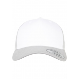 Casquette Retro Trucker Colored Front FL6606CF - SILVER / WHITE personnalisable - Vue de face