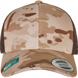 Casquette retro trucker multicam FL6606MC - Arid / BROWN personnalisable - Vue de face