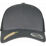 Casquette Classic retro trucker FL6606RT - CHARCOAL / BLACK personnalisable - Vue de face