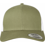 Casquette retro trucker bicolore FL6606T - Buck / White personnalisable - Vue de face
