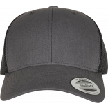 Casquette retro trucker bicolore FL6606T - Charcoal / Black personnalisable - Vue de face
