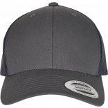 Casquette retro trucker bicolore FL6606T - Charcoal / Navy personnalisable - Vue de face