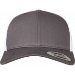 Casquette retro trucker bicolore FL6606T - Darkgrey / White personnalisable - Vue de face