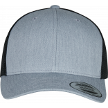 Casquette retro trucker bicolore FL6606T - Heather / Black personnalisable - Vue de face