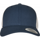 Casquette retro trucker bicolore FL6606T - Navy / Silver personnalisable - Vue de face