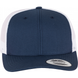 Casquette retro trucker bicolore FL6606T - Navy / White personnalisable - Vue de face