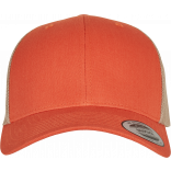Casquette retro trucker bicolore FL6606T - Rustic Orange  / Khaki personnalisable - Vue de face