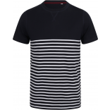 T-shirt breton à manches courtes FR135 - Navy / White personnalisable - Vue de face