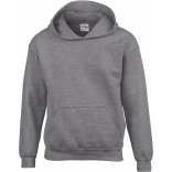 Sweat-shirt enfant capuche Heavy Blend™ GI18500B - Graphite Heather personnalisable - Vue de face