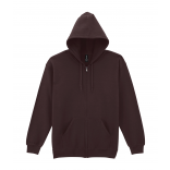 Sweat-shirt homme zippé capuche Heavy Blend™ GI18600 - Dark Chocolate personnalisable - Vue de face