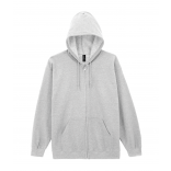 Sweat-shirt homme zippé capuche Heavy Blend™ GI18600 - Ash personnalisable - Vue de face