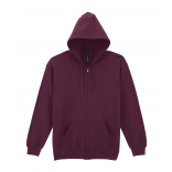 Sweat-shirt homme zippé capuche Heavy Blend™ GI18600 - Maroon personnalisable - Vue de face