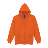 Sweat-shirt homme zippé capuche Heavy Blend™ GI18600 - Safety Orange personnalisable - Vue de face