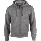 Sweat-shirt homme zippé capuche Heavy Blend™ GI18600 - Graphite Heather personnalisable - Vue de face