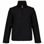 Blouson à manches amovibles homme K639 - Black / Orange personnalisable - Vue de face