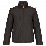 Blouson à manches amovibles homme K639 - Dark Grey / Orange personnalisable - Vue de face