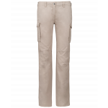 Pantalon léger multipoches femme K746 - Beige personnalisable - Vue de face