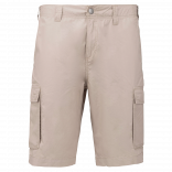 Bermuda léger multipoches homme K755 - Beige personnalisable - Vue de face