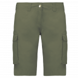 Bermuda léger multipoches femme K756 - Light khaki personnalisable - Vue de face