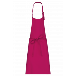 Tablier polycoton sans poche K8000 - Fuchsia personnalisable - Vue de face
