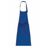 Tablier polycoton sans poche K8000 - Royal Blue personnalisable - Vue de face