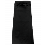 Tablier polycoton extra long K8004 - Black personnalisable - Vue de face