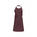 Tablier avec poche en coton Bio K8007 - Dark Cherry personnalisable - Vue de face