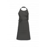 Tablier avec poche en coton Bio K8007 - Dark Grey personnalisable - Vue de face